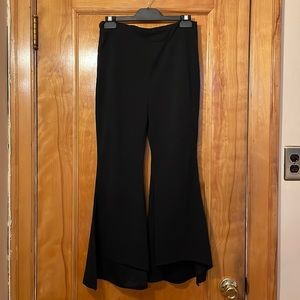 Black Stretchy Mega Flare Pants L